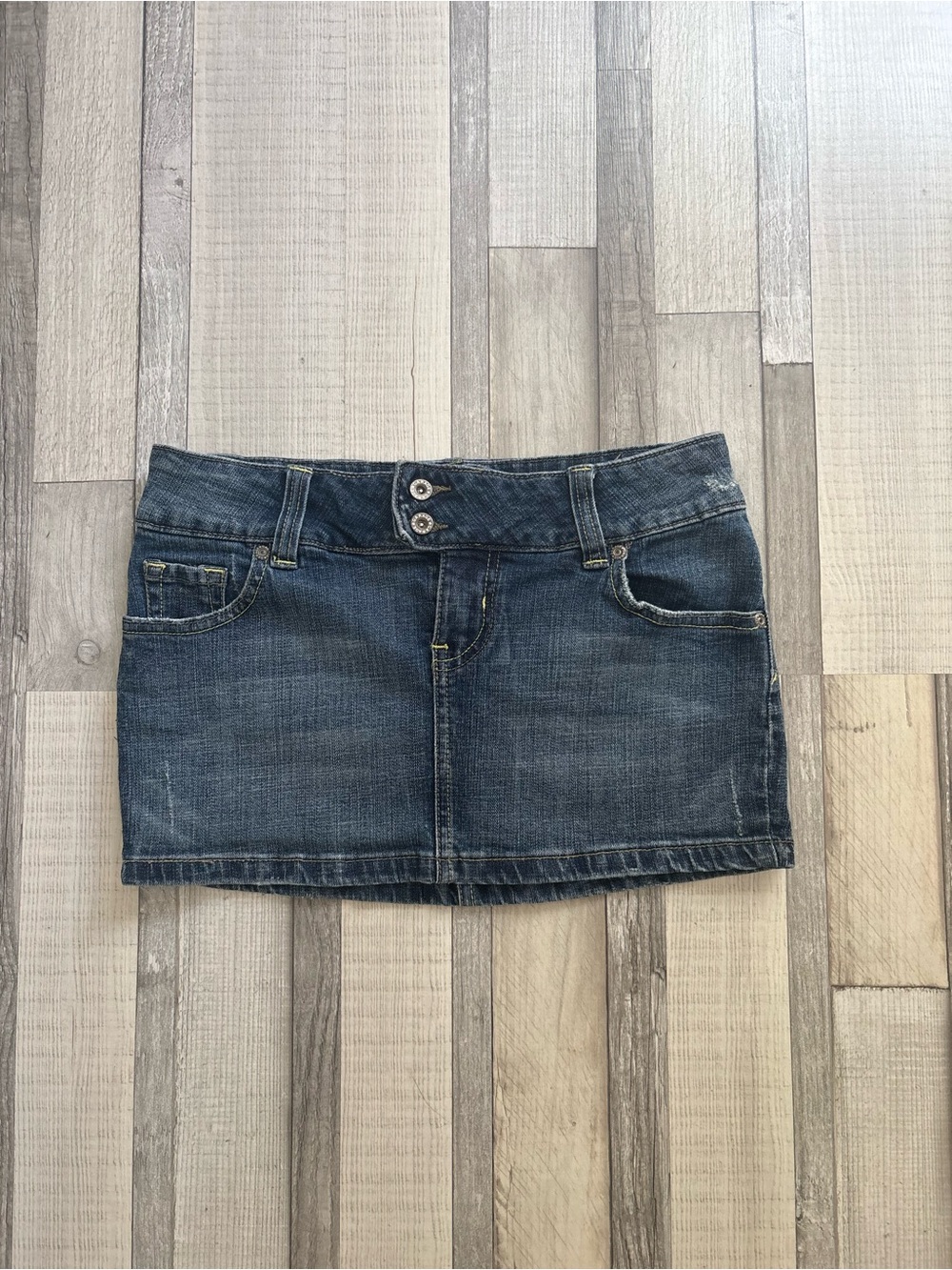 Garage Dark Blue Denim Mini Skirt